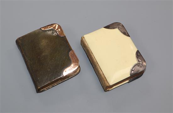 Two miniature volumes - Book of Common Prayer, one mounted in 9ct gold the other with silver and faux ivory